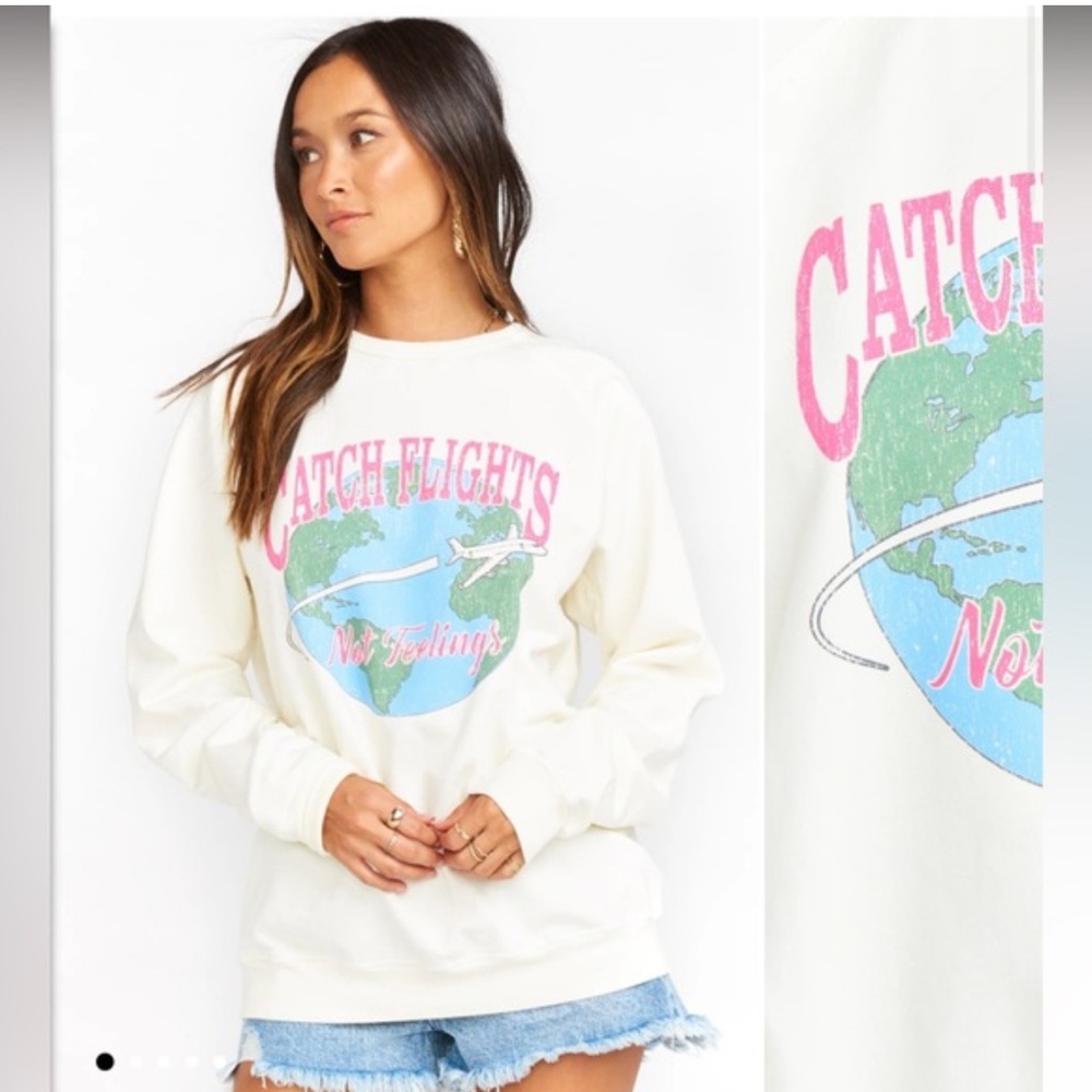 Catch Flights Not Feelings Graphic Sweatshirt - show me your mumu